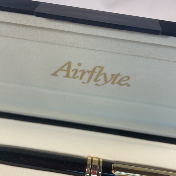 Airflyte Pen and Pencil set - Black with Gold Brass Colored Accents - Picture 2 of 4